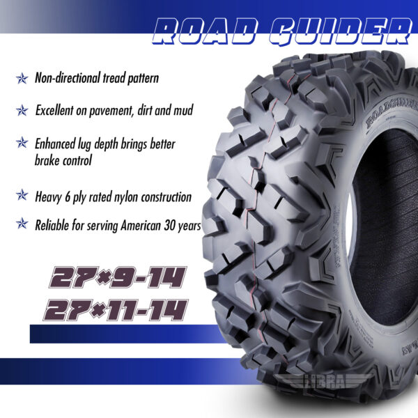 10319-10320 27x9-14 27x11-14 ATV tires set 4 features