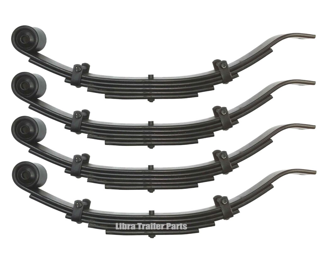 LIBRA 5-Leaf Slipper Spring Set – 3500# Capacity For 7000# Trailer Axle (4 Pack)