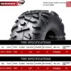 25x8-10 25x10-12 ATV Tires Set 4 Tire Specifications
