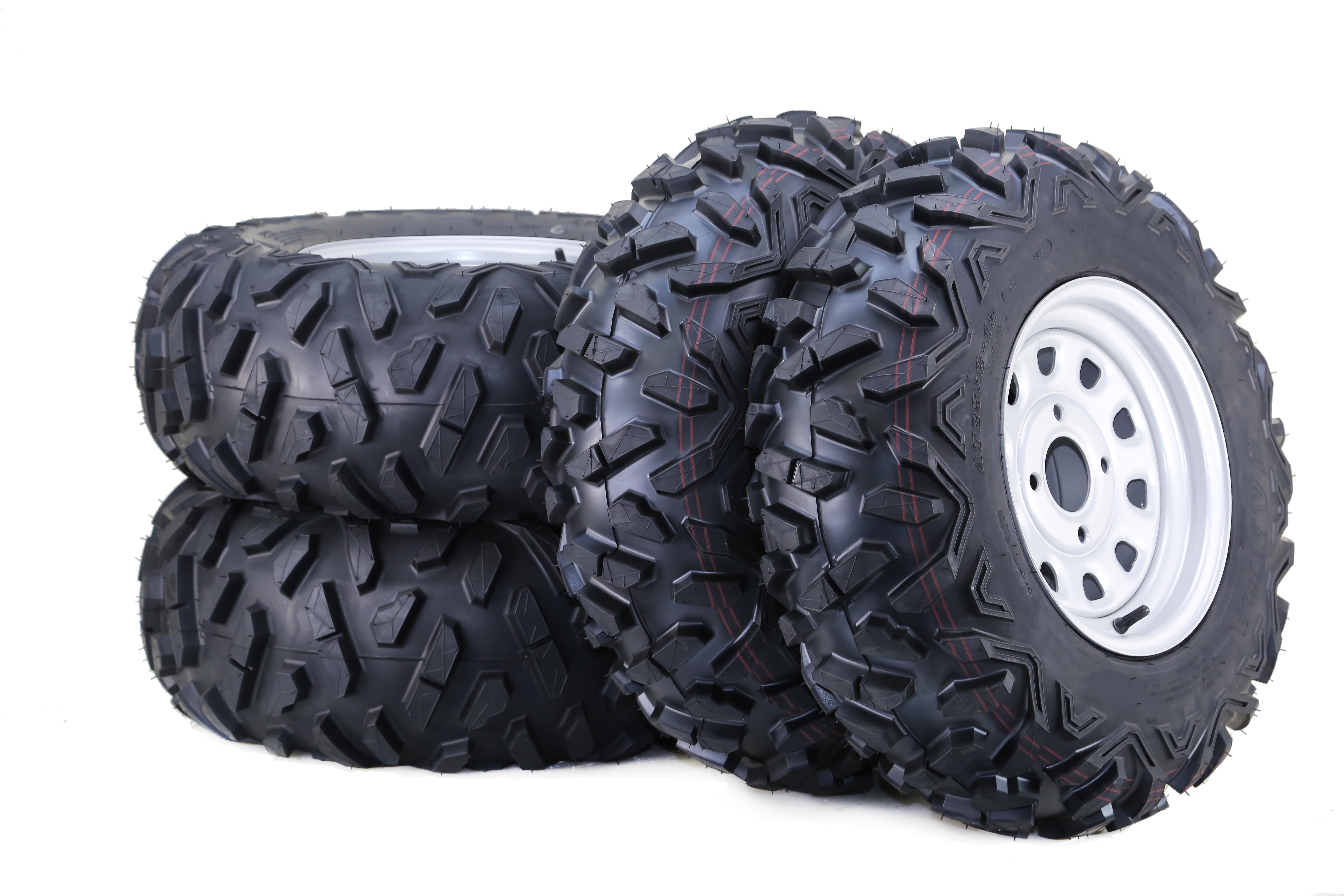 メジャー ホイール【4本セット】 WANDA ATV Tire+Wheel 25x8-12 25x10-12 P3501 on 4-110/ 5+2 Silver